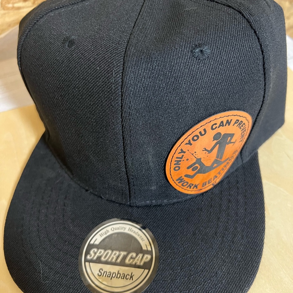 Black Snapback Cap With Leather Patch - image 1